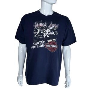 Harley-Davidson Men's Y2K United We Ride Caliente San Antonio Navy Blue Tee